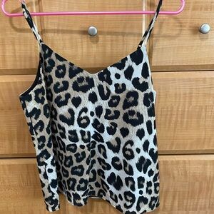Banana Republic Leopard Print Adjustable Strap Top XS